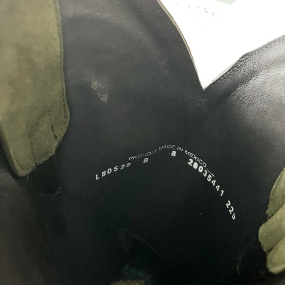 Lane SQUASH BLOSSUM Cowboy Boots Green Suede Western Cowgirl Mid Calf Size 8 - Picture 10 of 13